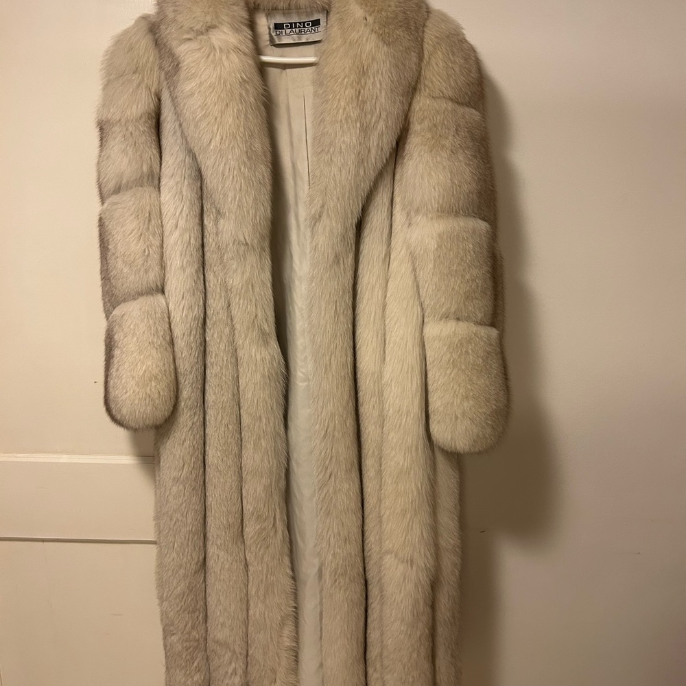 Dino Di Laurent Silver Fox full length coat
